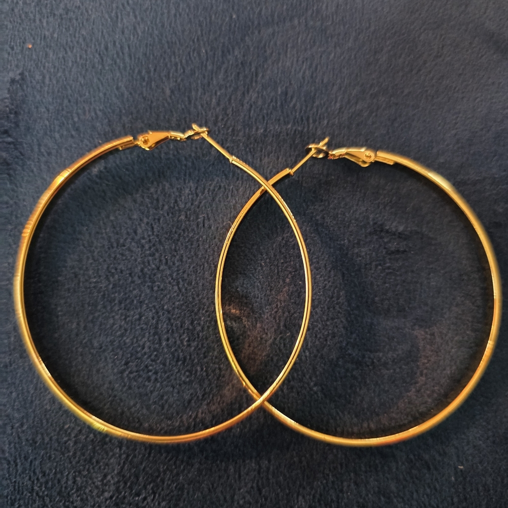 Mint Gold Hoop Earrings